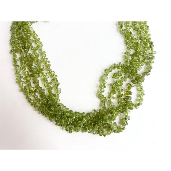 Peridot Multi Gemstone Gemstone Vintage Sterling Silver 925 Necklace - 19.5" - Picture 8 of 10